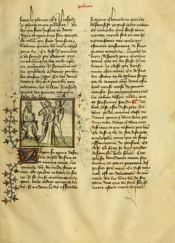 An illustration from Dits des philosophes. Le mireon aux pecheurs. Le livre Griseledis. Le mireon des pecheurs, leaf 29