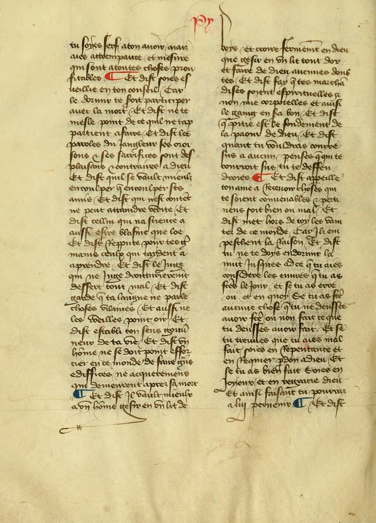 An illustration from Dits des philosophes. Le mireon aux pecheurs. Le livre Griseledis. Le mireon des pecheurs, leaf 36