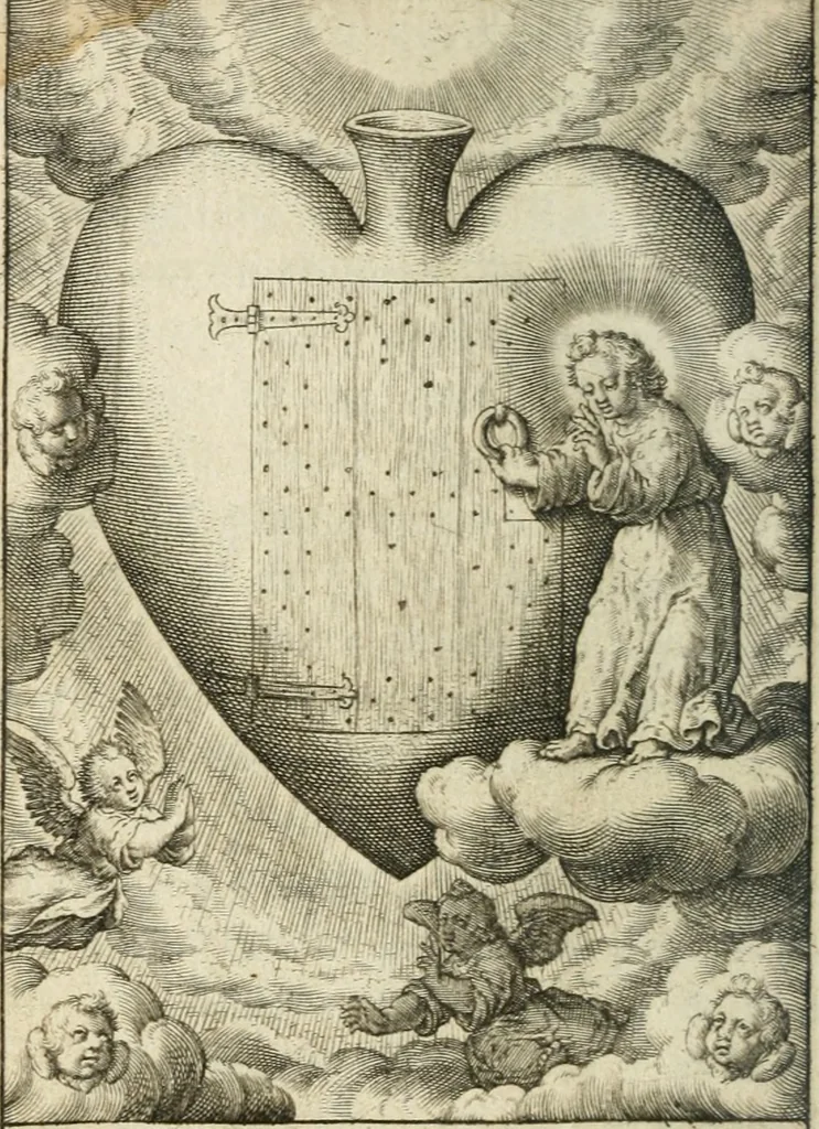 An illustration from Les divines operations de Jesus dans le coeur d'une ame fidelle, 1673, leaf 33