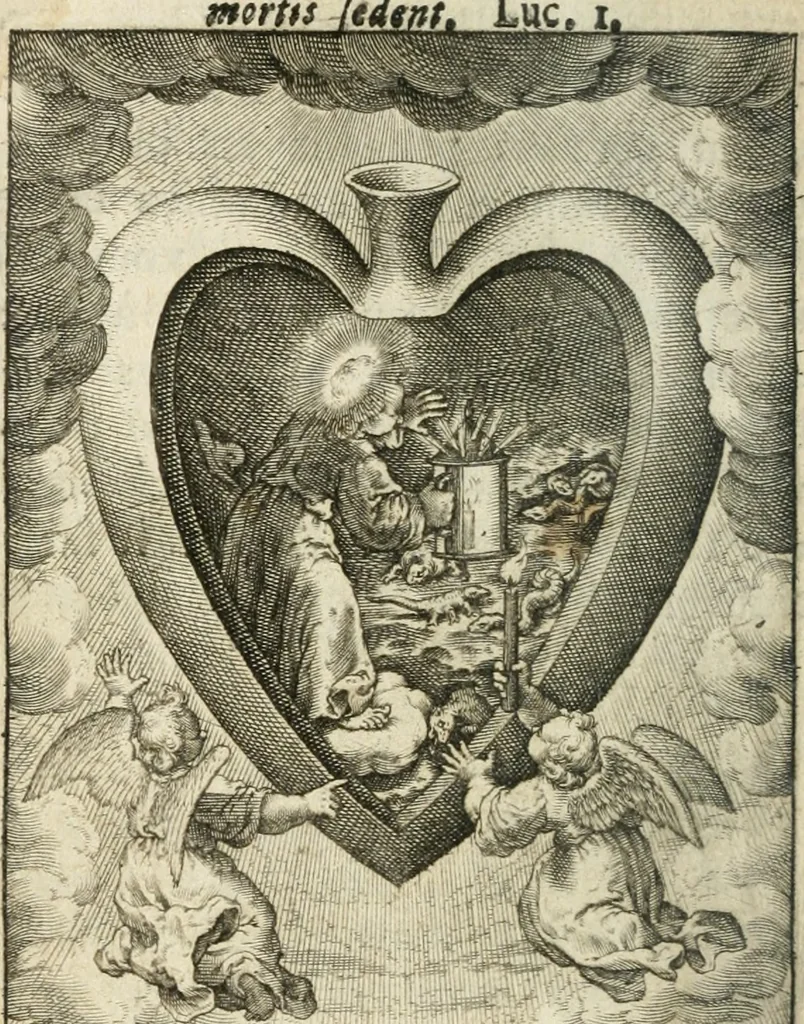 An illustration from Les divines operations de Jesus dans le coeur d'une ame fidelle, 1673, leaf 37