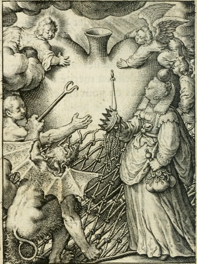 An illustration from Les divines operations de Jesus dans le coeur d'une ame fidelle, 1673, leaf 45