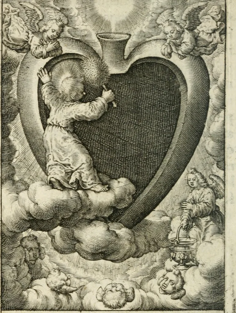 An illustration from Les divines operations de Jesus dans le coeur d'une ame fidelle, 1673, leaf 49