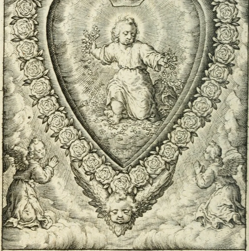 An illustration from Les divines operations de Jesus dans le coeur d'une ame fidelle, 1673, leaf 57