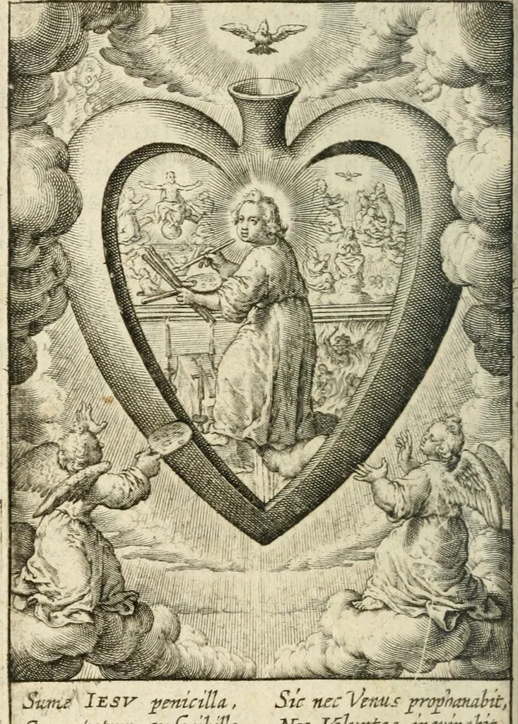 An illustration from Les divines operations de Jesus dans le coeur d'une ame fidelle, 1673, leaf 69