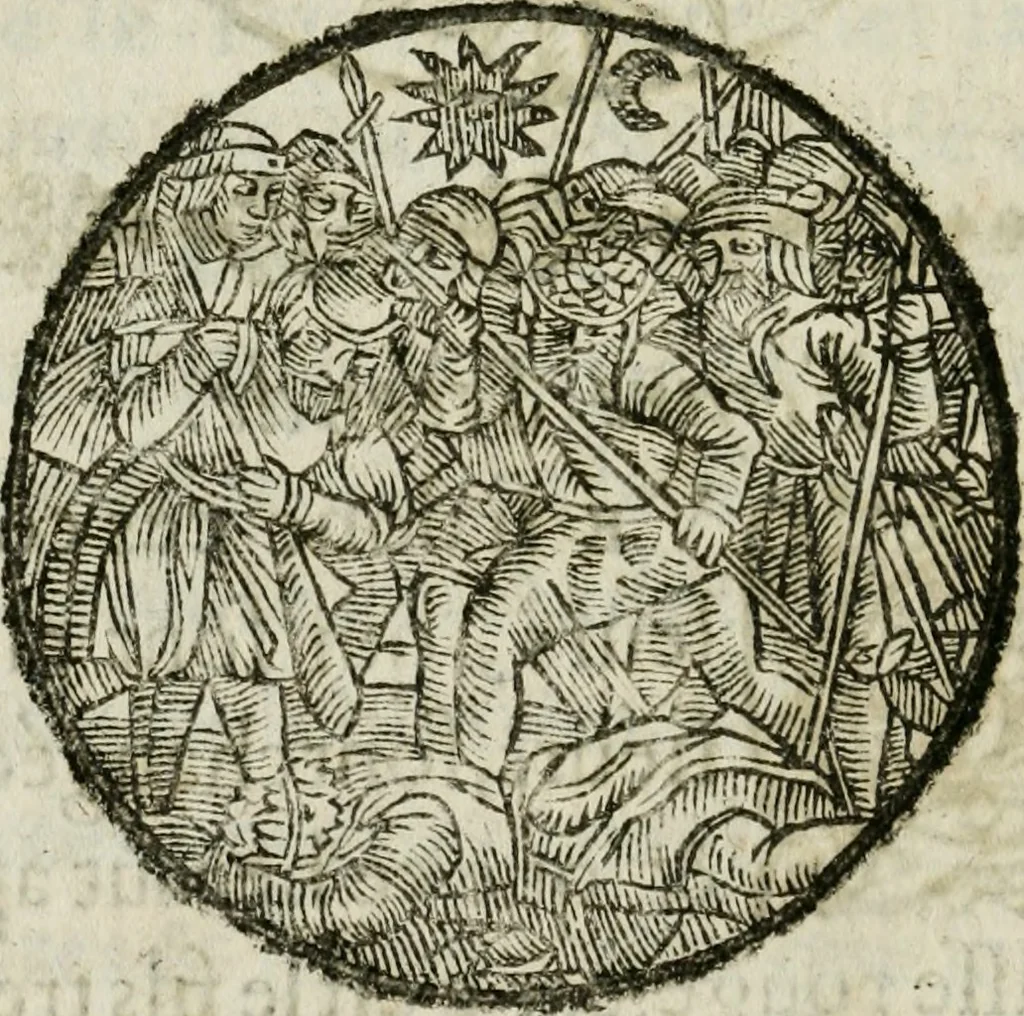 An illustration from Les dovze clefs de philosophie de frere Basile Valentin ... : traictant de la vraye medecine metalique : plus l'Azoth, ou, Le moyen de faire l'or caché des philosophes : traduction francoise, 1660, leaf 367