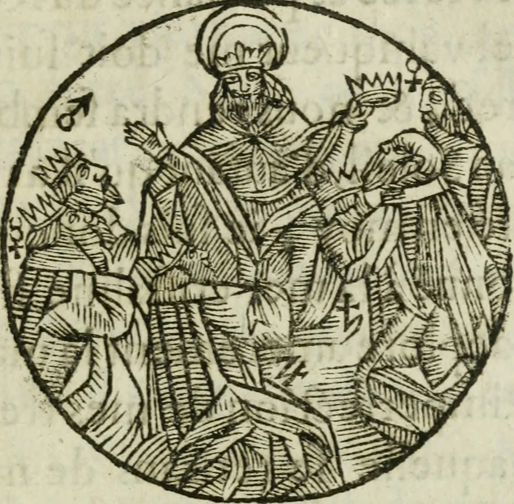An illustration from Les dovze clefs de philosophie de frere Basile Valentin ... : traictant de la vraye medecine metalique : plus l'Azoth, ou, Le moyen de faire l'or caché des philosophes : traduction francoise, 1660, leaf 372
