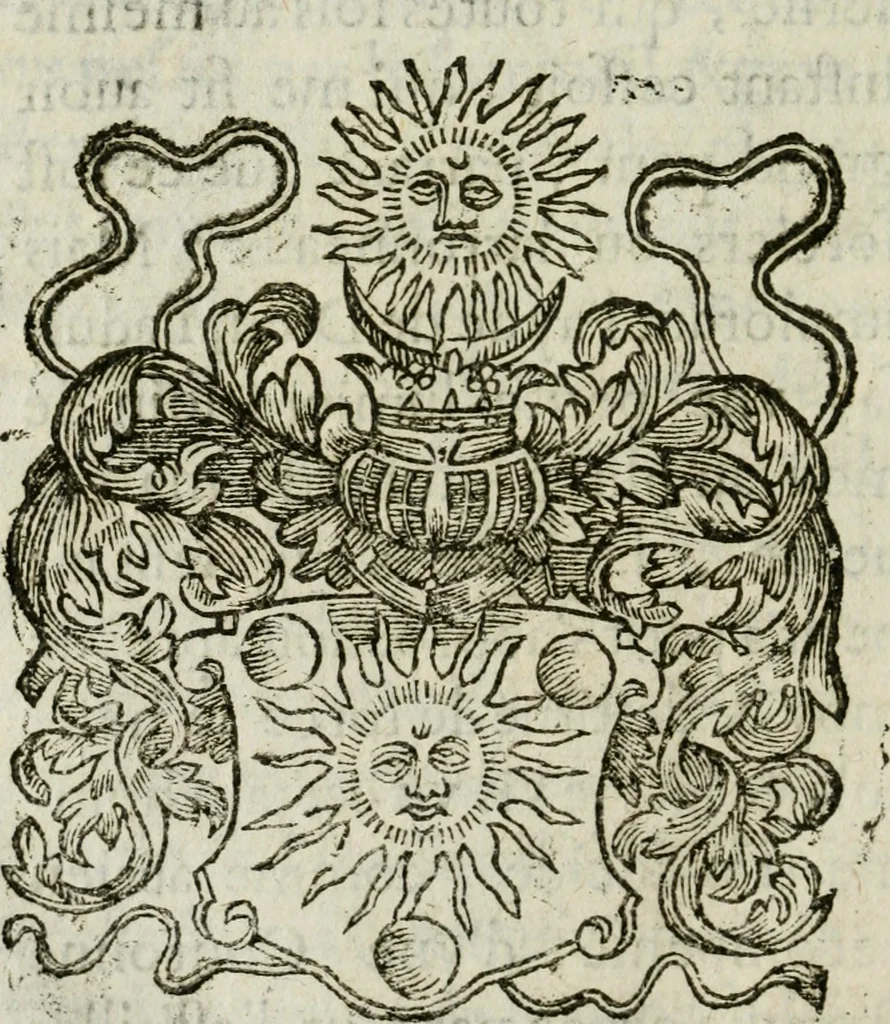 An illustration from Les dovze clefs de philosophie de frere Basile Valentin ... : traictant de la vraye medecine metalique : plus l'Azoth, ou, Le moyen de faire l'or caché des philosophes : traduction francoise, 1660, leaf 385