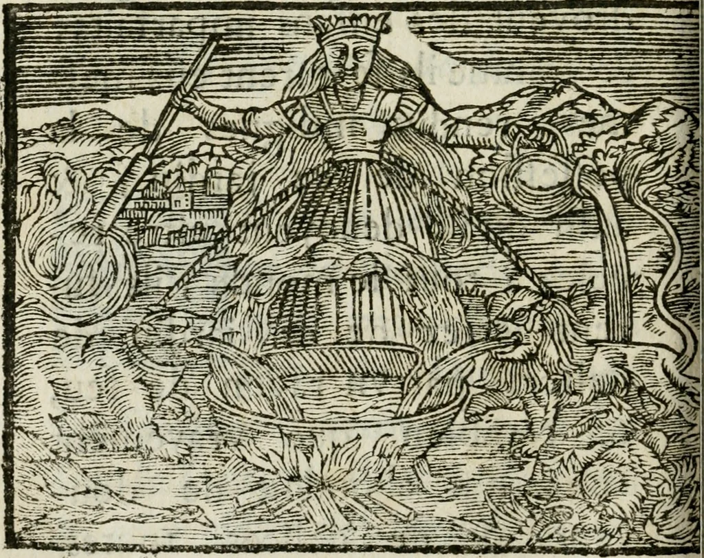 An illustration from Les dovze clefs de philosophie de frere Basile Valentin ... : traictant de la vraye medecine metalique : plus l'Azoth, ou, Le moyen de faire l'or caché des philosophes : traduction francoise, 1660, leaf 391