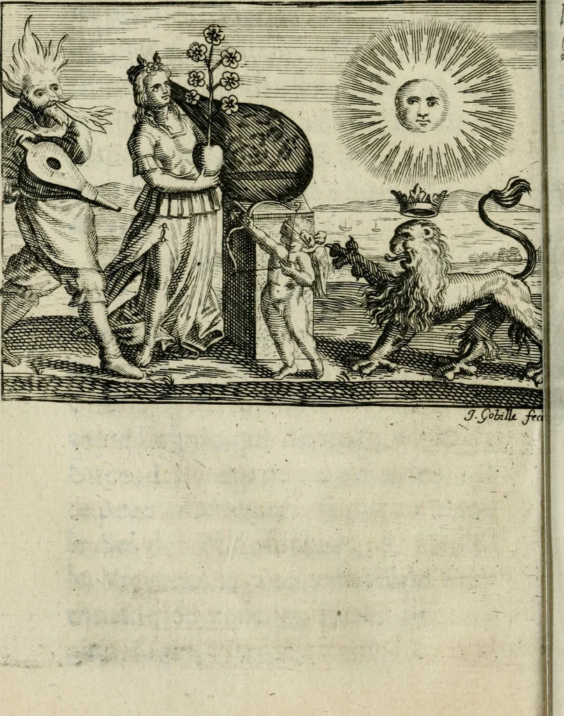 An illustration from Les dovze clefs de philosophie de frere Basile Valentin ... : traictant de la vraye medecine metalique : plus l'Azoth, ou, Le moyen de faire l'or caché des philosophes : traduction francoise, 1660, leaf 87