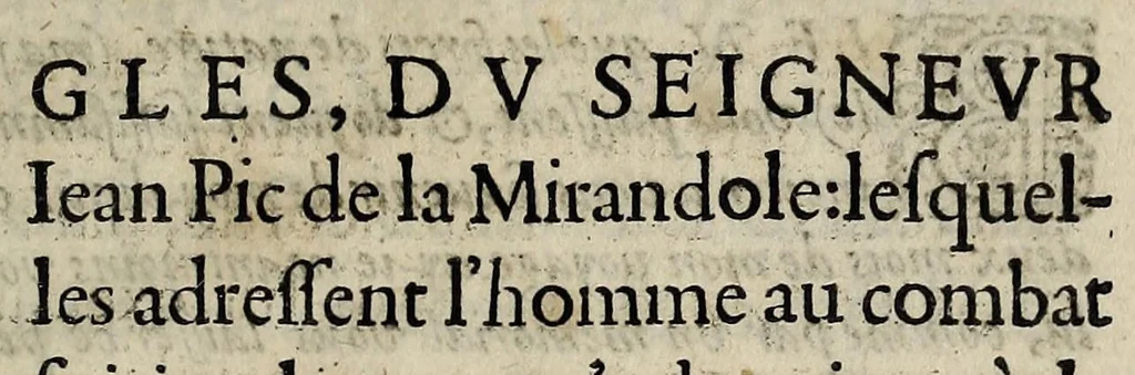 An illustration from Les dovze reigles dv Seignevr Iean Pic de la Mirandole: lesquelles adressent l'homme au combat spirituel, pour s'acheminer à la vertu, & resister aux tentations du monde. Traduites de latin en francois,, 1565, leaf 5