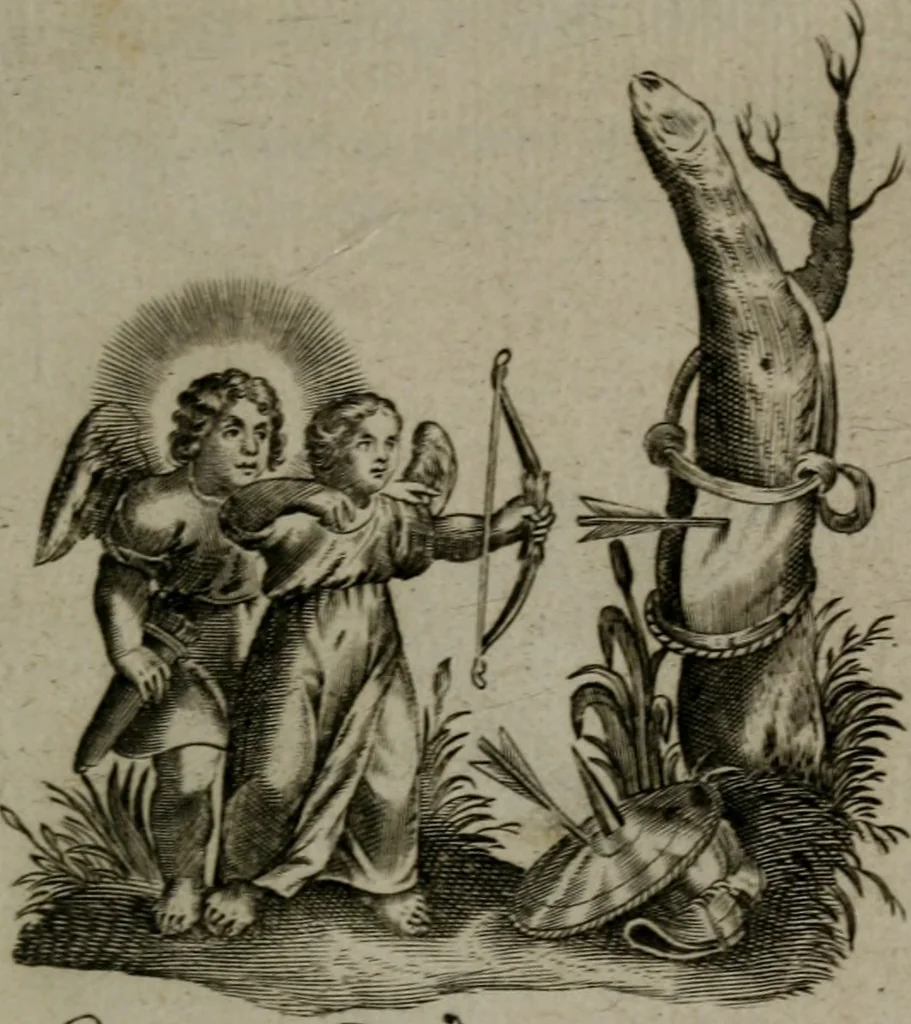 An illustration from Les emblemes d'amour diuin et humain ensemble : expliquez par des vers françois, 1640, leaf 138