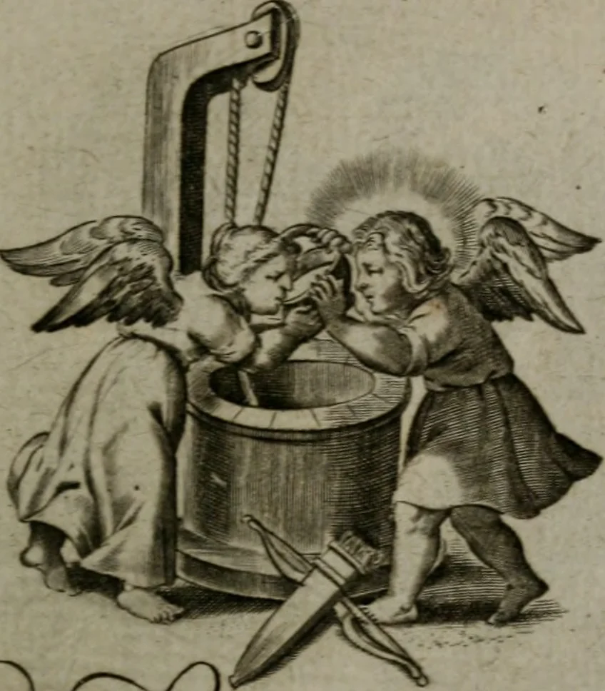 An illustration from Les emblemes d'amour diuin et humain ensemble : expliquez par des vers françois, 1640, leaf 144