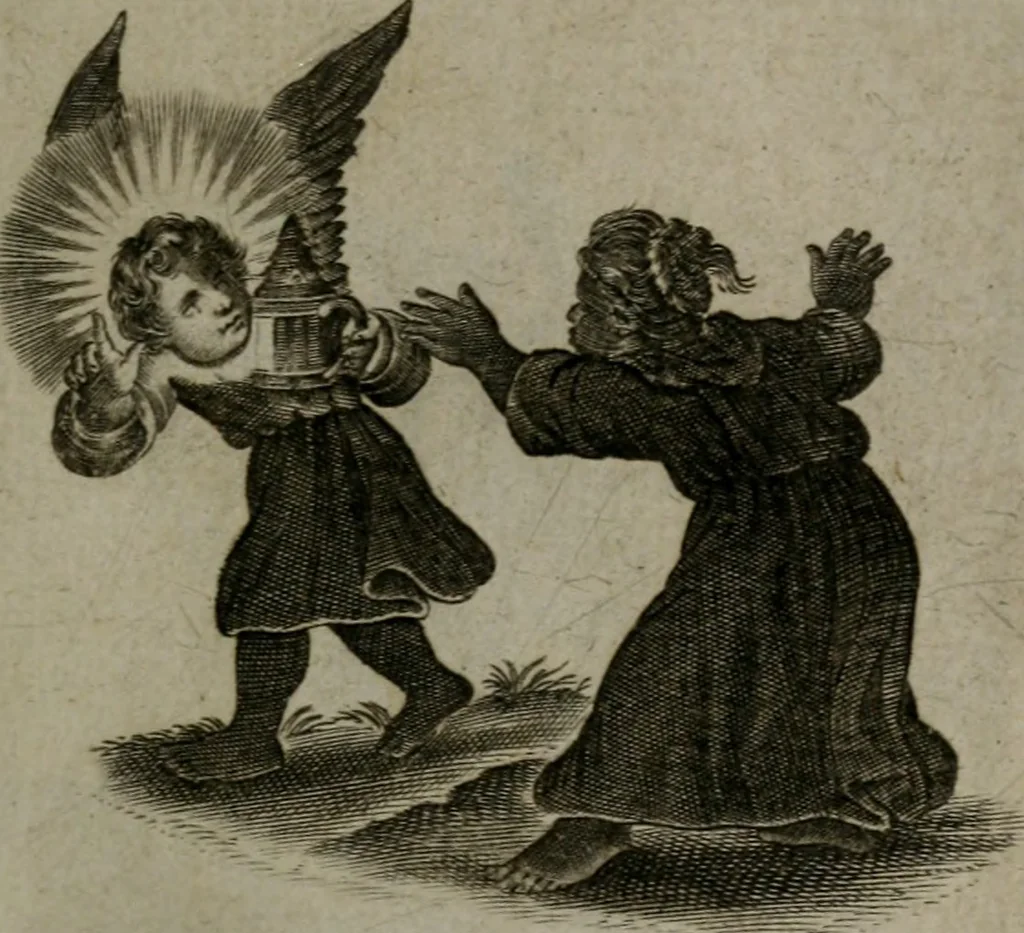 An illustration from Les emblemes d'amour diuin et humain ensemble : expliquez par des vers françois, 1640, leaf 150