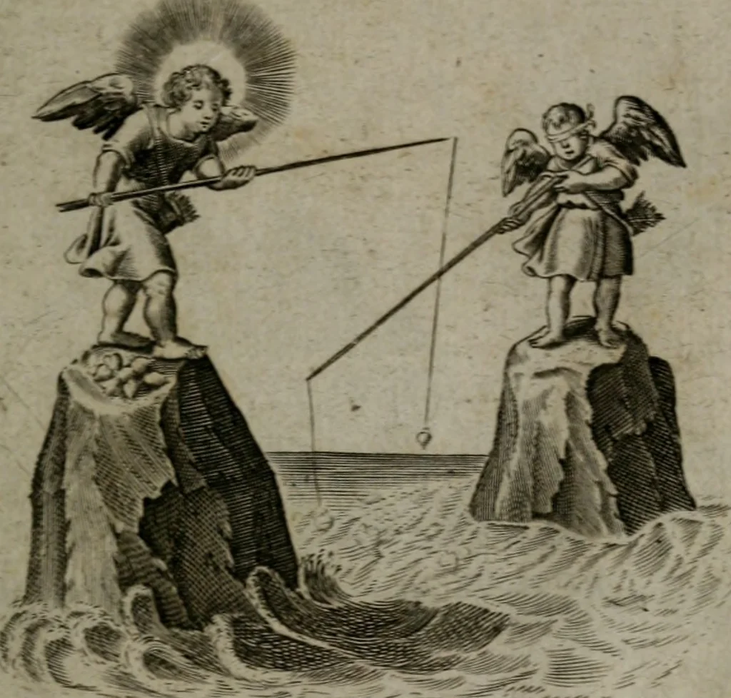 An illustration from Les emblemes d'amour diuin et humain ensemble : expliquez par des vers françois, 1640, leaf 16