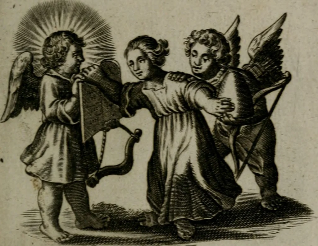 An illustration from Les emblemes d'amour diuin et humain ensemble : expliquez par des vers françois, 1640, leaf 184