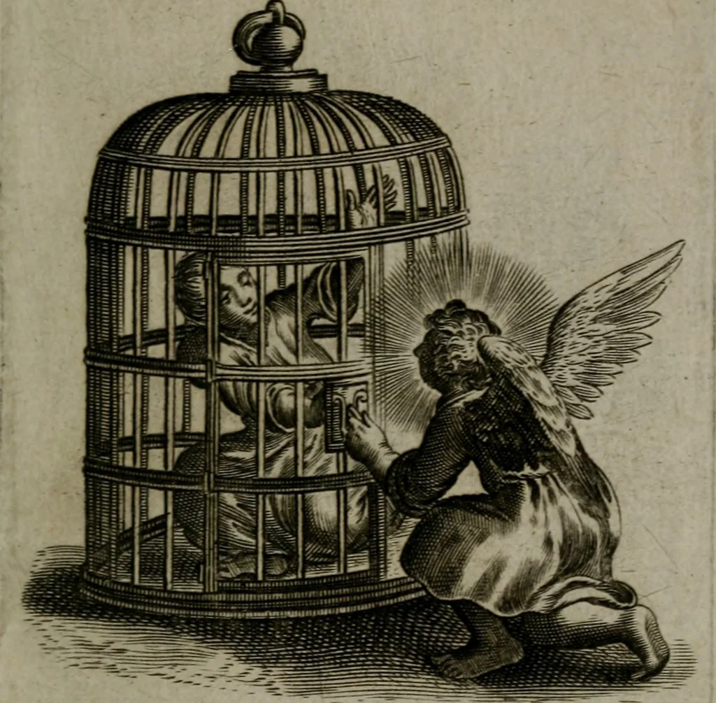An illustration from Les emblemes d'amour diuin et humain ensemble : expliquez par des vers françois, 1640, leaf 232