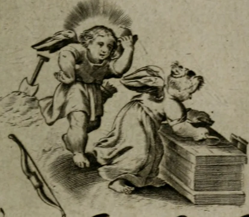 An illustration from Les emblemes d'amour diuin et humain ensemble : expliquez par des vers françois, 1640, leaf 58