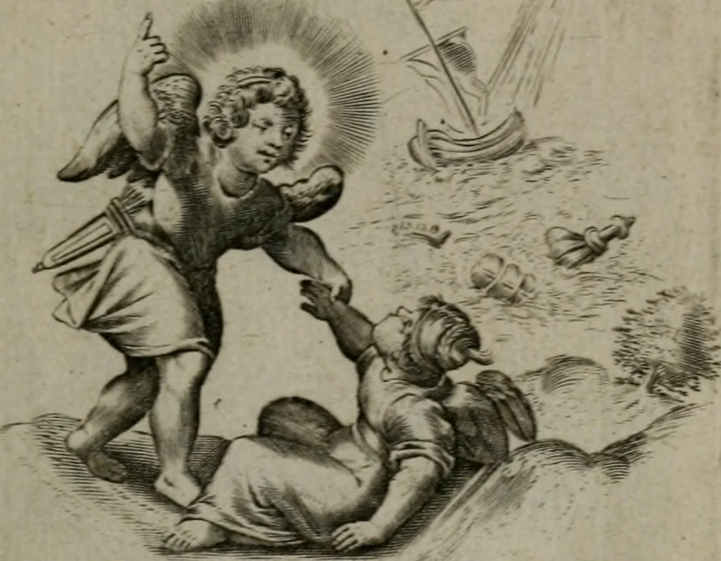 An illustration from Les emblemes d'amour diuin et humain ensemble : expliquez par des vers françois, 1640, leaf 6