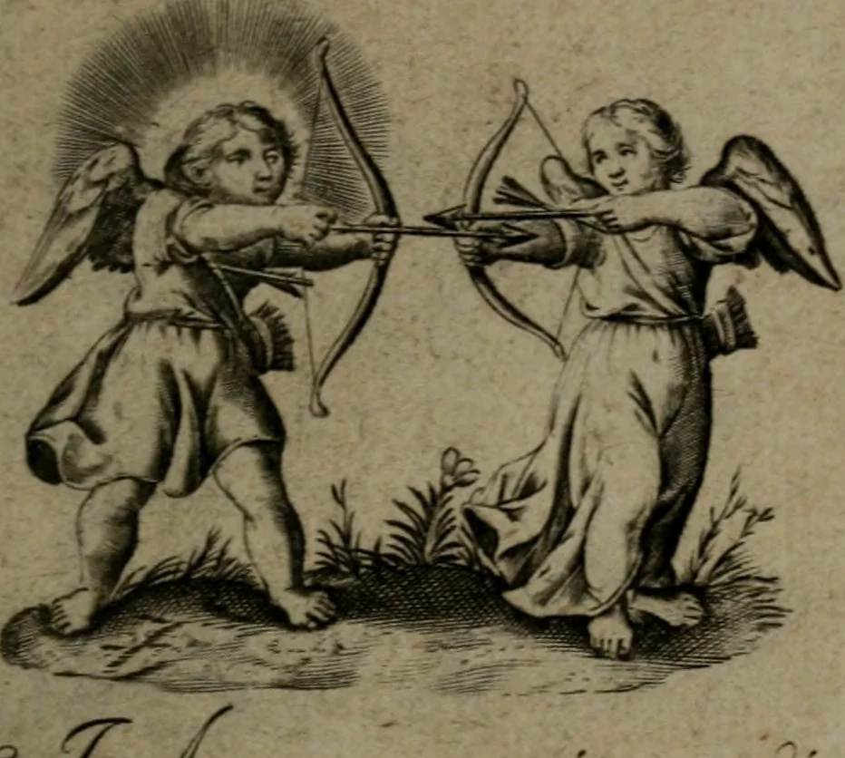 An illustration from Les emblemes d'amour diuin et humain ensemble : expliquez par des vers françois, 1640, leaf 60