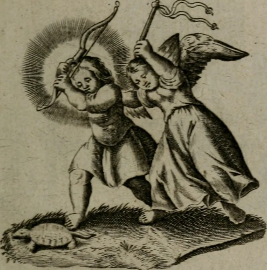 An illustration from Les emblemes d'amour diuin et humain ensemble : expliquez par des vers françois, 1640, leaf 64
