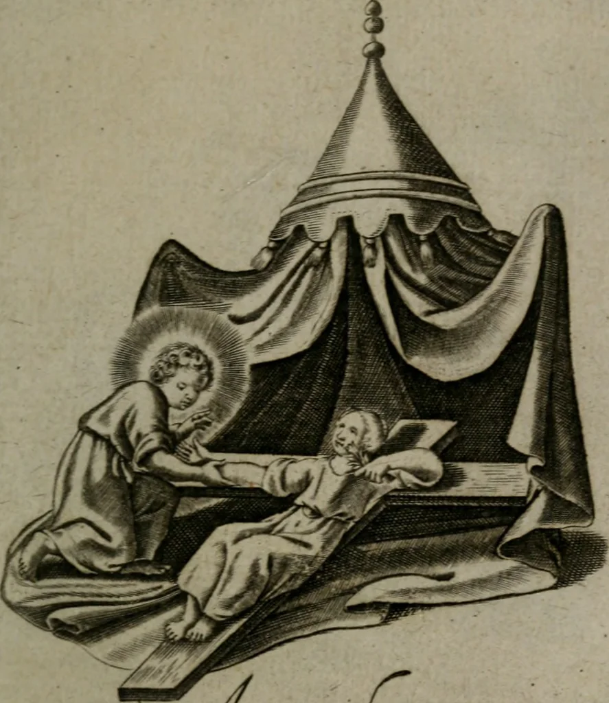 An illustration from Les emblemes d'amour diuin et humain ensemble : expliquez par des vers françois, 1640, leaf 98