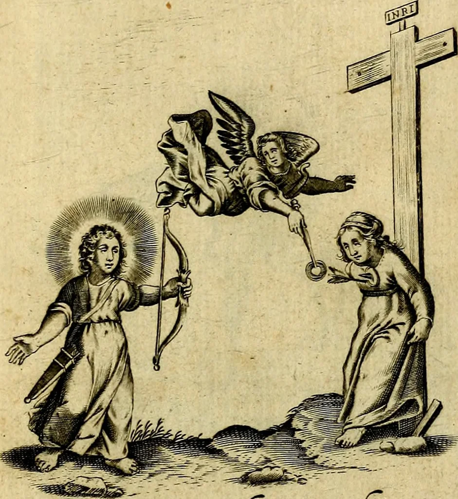 An illustration from Les emblemes d'amour divin et humain ensemble : expliquez par des vers françois, 1640, leaf 102