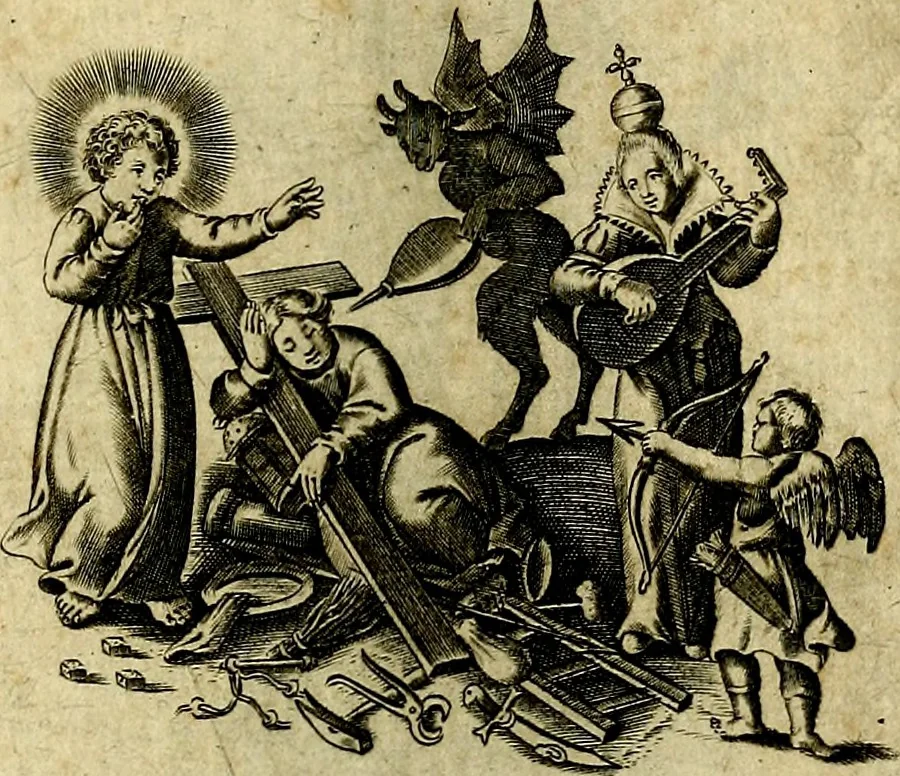 An illustration from Les emblemes d'amour divin et humain ensemble : expliquez par des vers françois, 1640, leaf 126