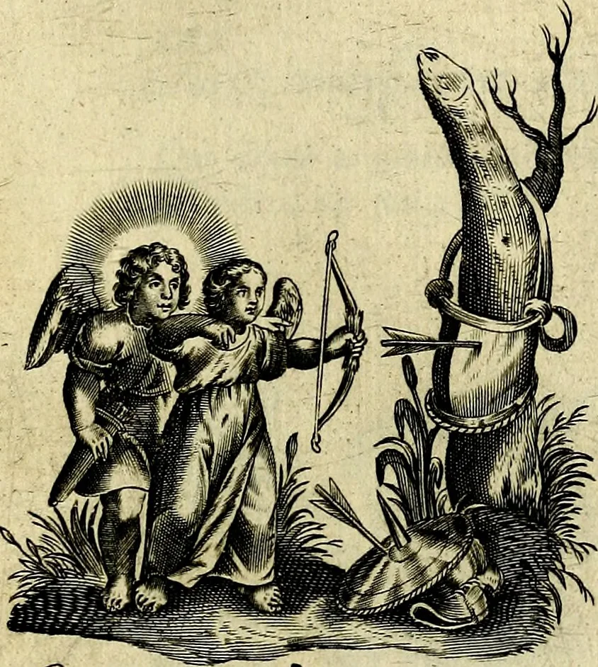 An illustration from Les emblemes d'amour divin et humain ensemble : expliquez par des vers françois, 1640, leaf 136