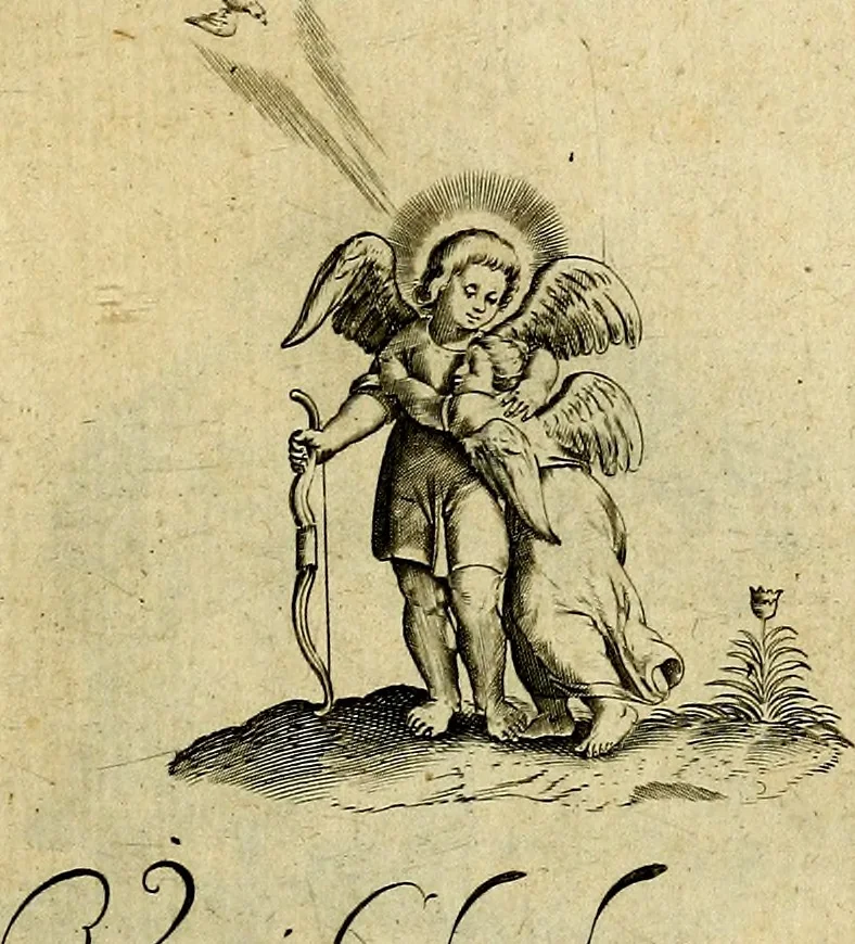 An illustration from Les emblemes d'amour divin et humain ensemble : expliquez par des vers françois, 1640, leaf 14