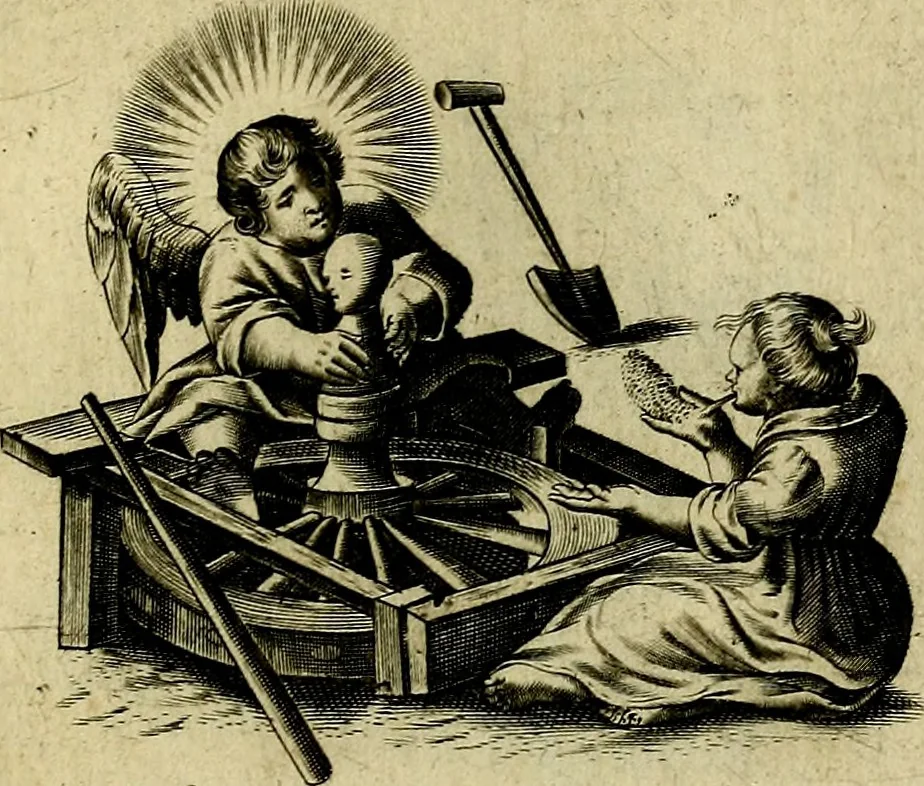 An illustration from Les emblemes d'amour divin et humain ensemble : expliquez par des vers françois, 1640, leaf 158