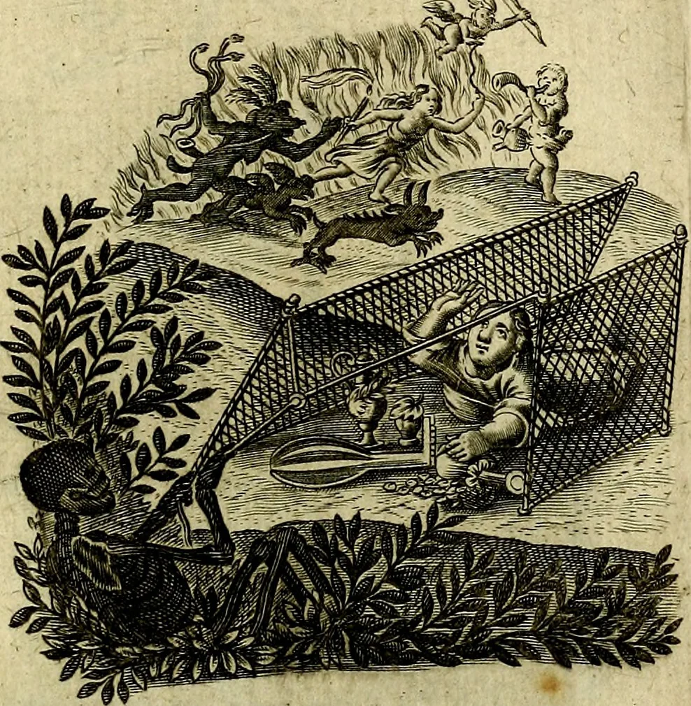 An illustration from Les emblemes d'amour divin et humain ensemble : expliquez par des vers françois, 1640, leaf 164