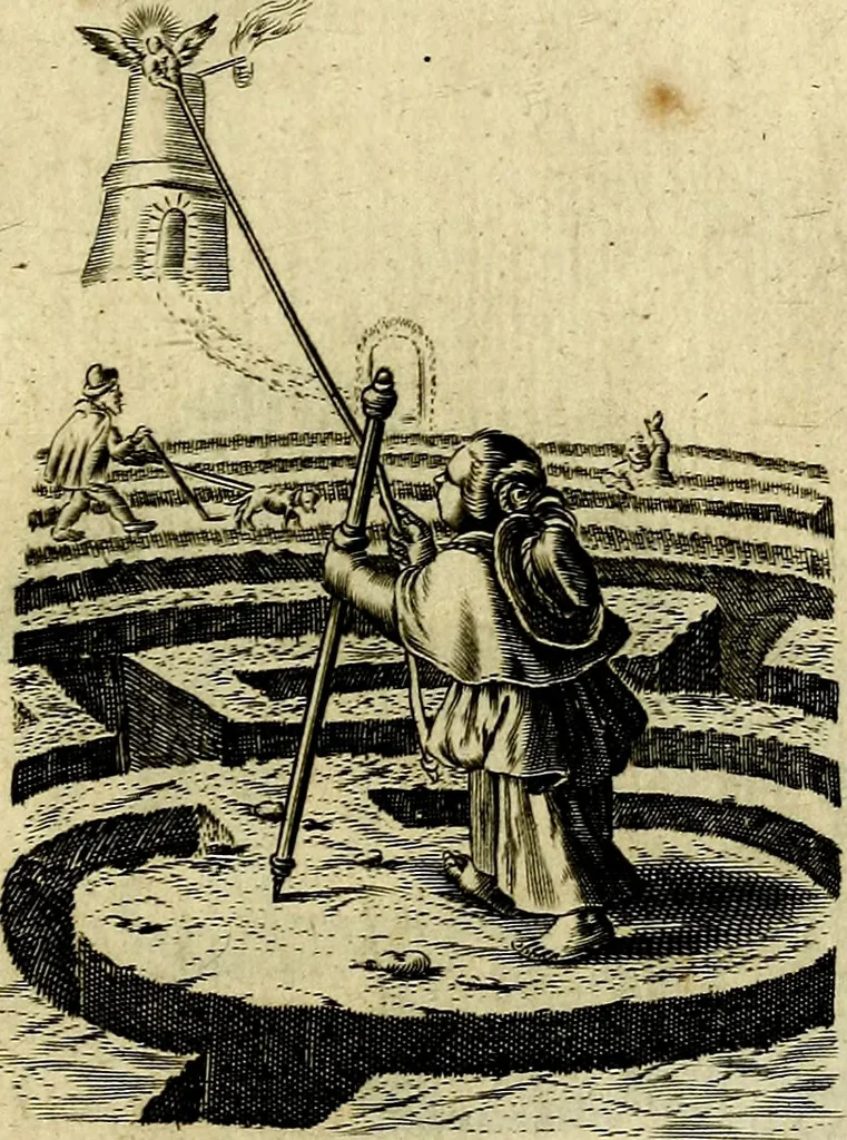 An illustration from Les emblemes d'amour divin et humain ensemble : expliquez par des vers françois, 1640, leaf 182