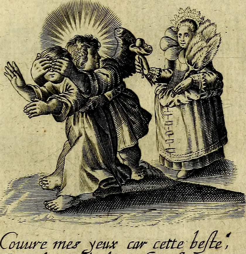 An illustration from Les emblemes d'amour divin et humain ensemble : expliquez par des vers françois, 1640, leaf 188