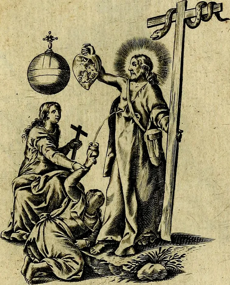 An illustration from Les emblemes d'amour divin et humain ensemble : expliquez par des vers françois, 1640, leaf 36