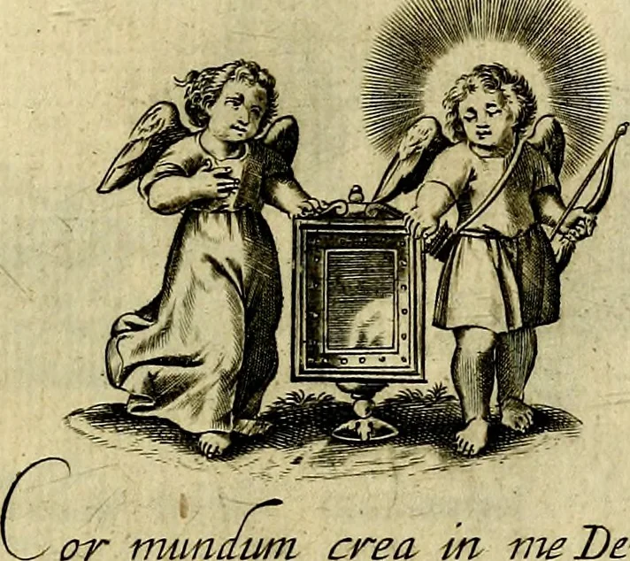 An illustration from Les emblemes d'amour divin et humain ensemble : expliquez par des vers françois, 1640, leaf 56