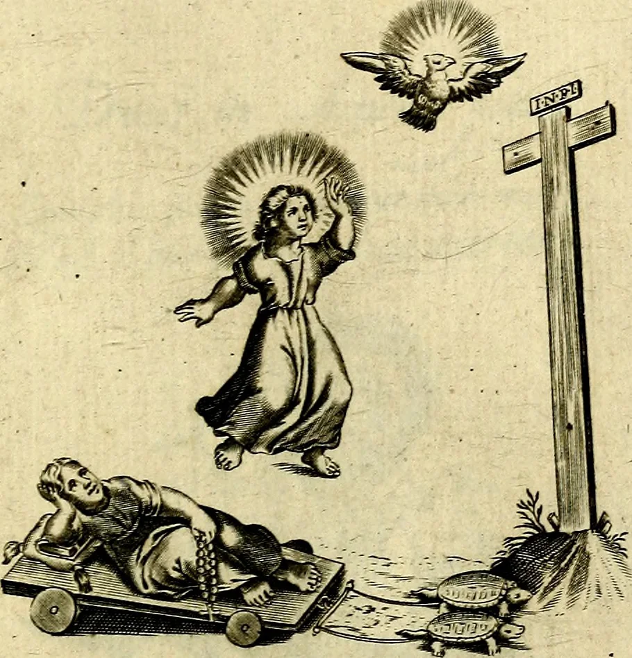 An illustration from Les emblemes d'amour divin et humain ensemble : expliquez par des vers françois, 1640, leaf 58