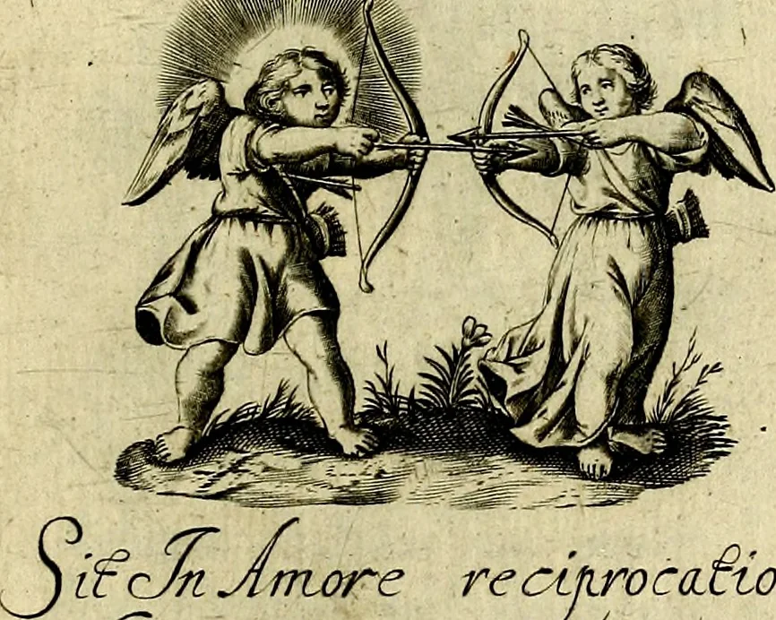 An illustration from Les emblemes d'amour divin et humain ensemble : expliquez par des vers françois, 1640, leaf 64