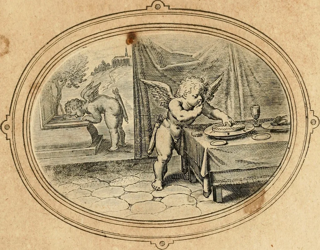 An illustration from Les emblemes de l'amour humain, 1667, leaf 104