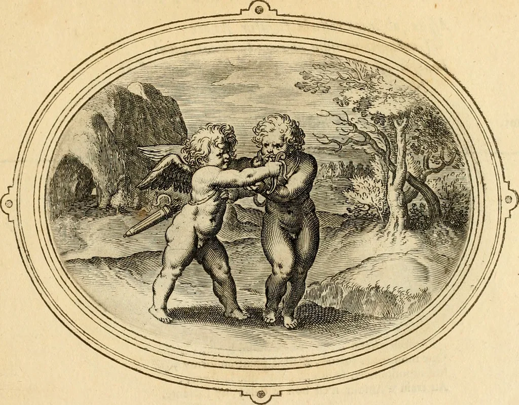 An illustration from Les emblemes de l'amour humain, 1667, leaf 108