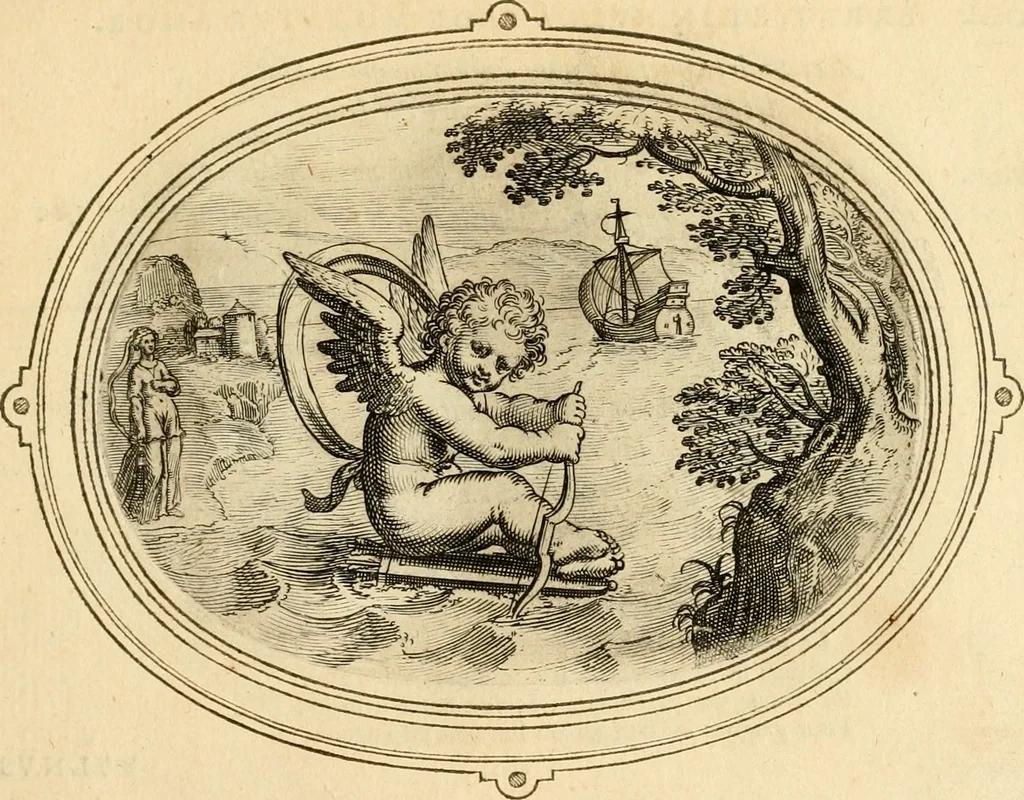 An illustration from Les emblemes de l'amour humain, 1667, leaf 112