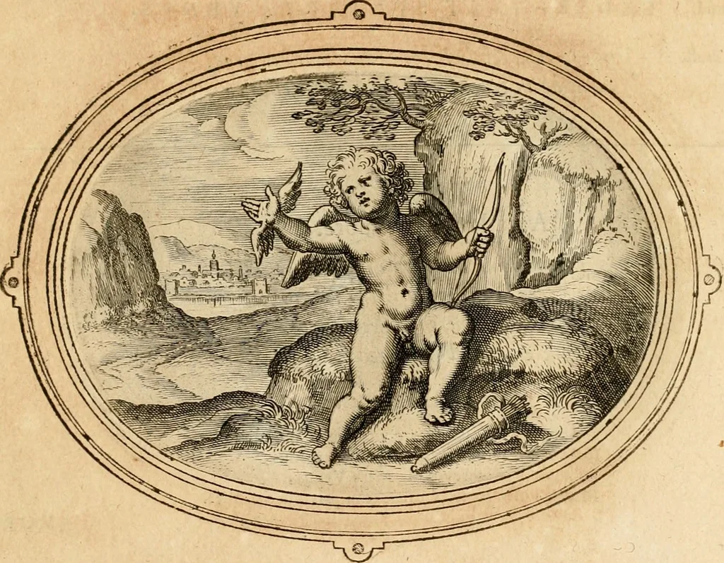 An illustration from Les emblemes de l'amour humain, 1667, leaf 130