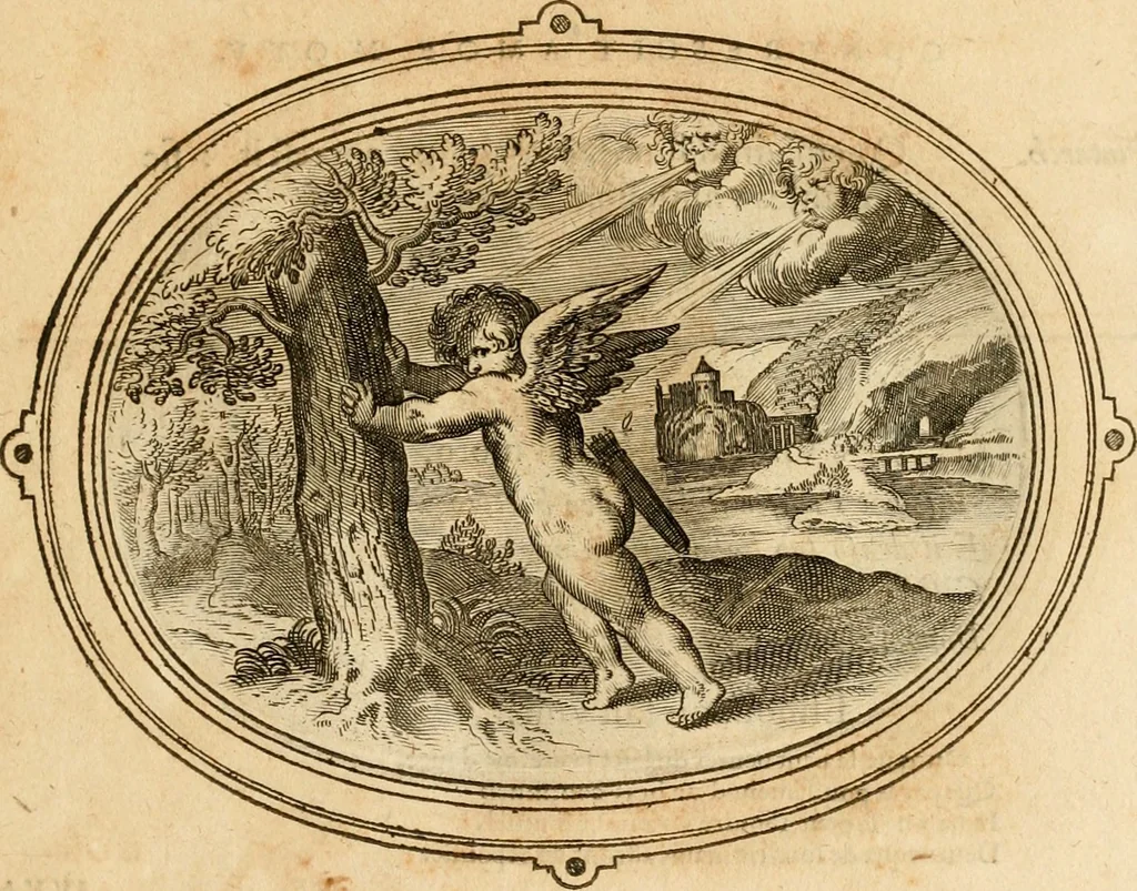An illustration from Les emblemes de l'amour humain, 1667, leaf 136