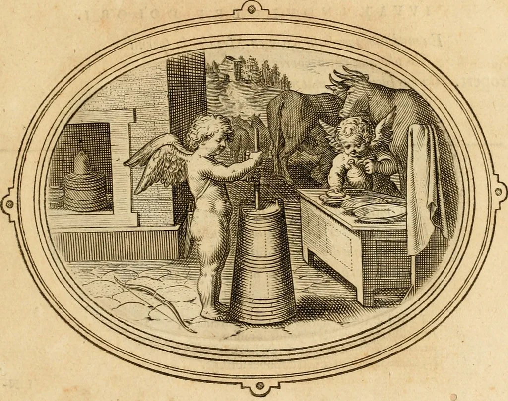 An illustration from Les emblemes de l'amour humain, 1667, leaf 138