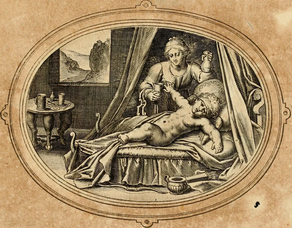 An illustration from Les emblemes de l'amour humain, 1667, leaf 140