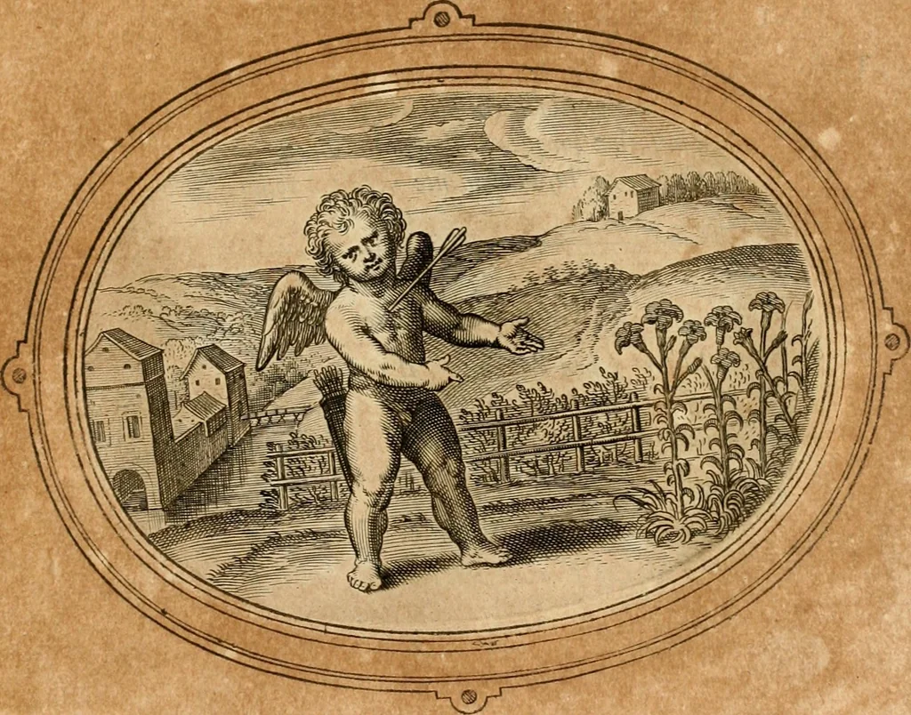 An illustration from Les emblemes de l'amour humain, 1667, leaf 142