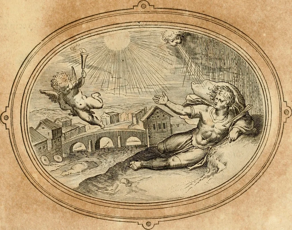 An illustration from Les emblemes de l'amour humain, 1667, leaf 144