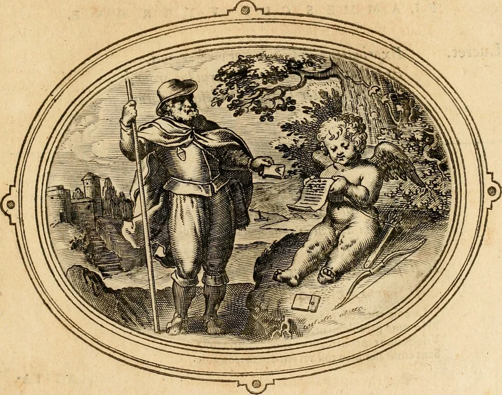 An illustration from Les emblemes de l'amour humain, 1667, leaf 152