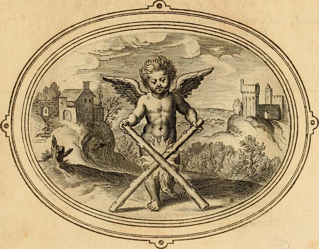An illustration from Les emblemes de l'amour humain, 1667, leaf 154