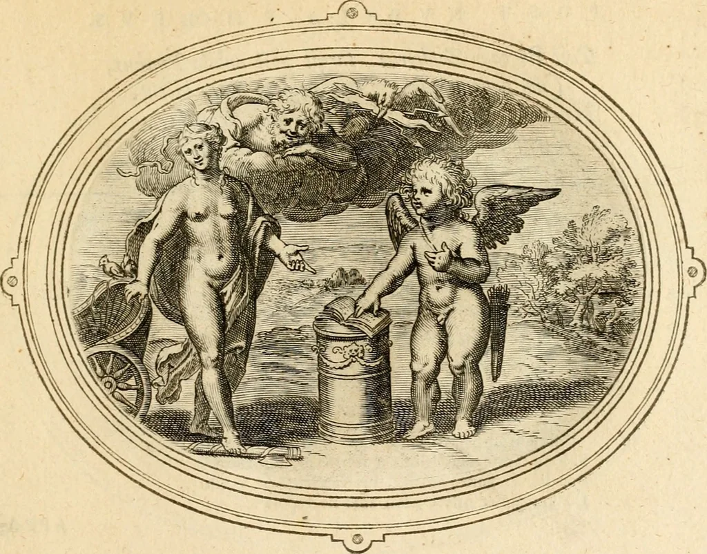 An illustration from Les emblemes de l'amour humain, 1667, leaf 160
