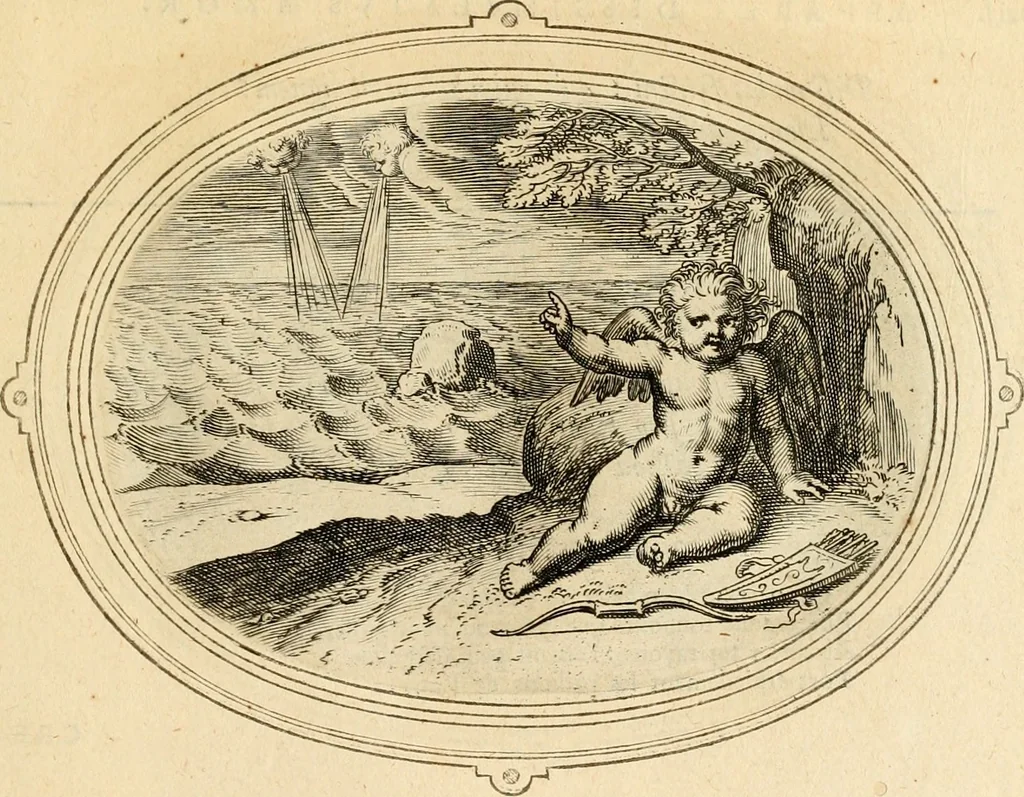 An illustration from Les emblemes de l'amour humain, 1667, leaf 162